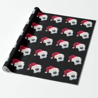 Papier Cadeau Fête de Noël au Football de Père Noël