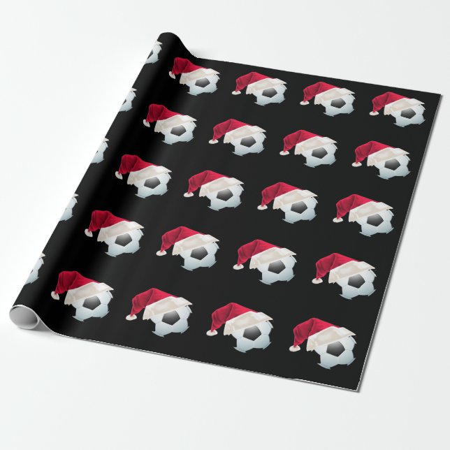 Papier Cadeau Fête de Noël au Football de Père Noël (Déroulé)