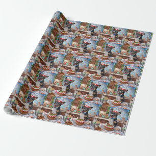 Papier Cadeau Fête de Noël australienne des fêtes de bétail