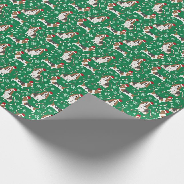 Papier Cadeau Fête de Noël de Basset Hound (Coin)