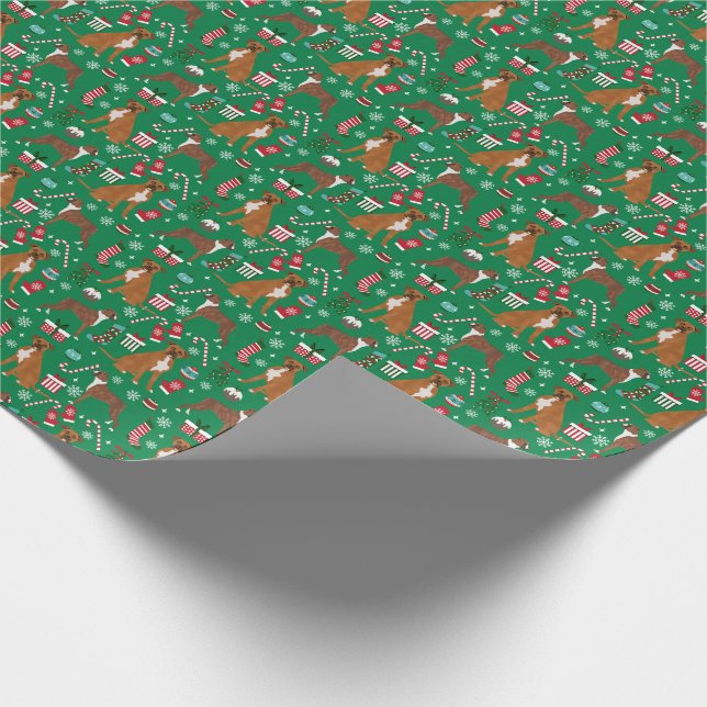 Papier Cadeau Fête de Noël de Boxe Dog (Coin)