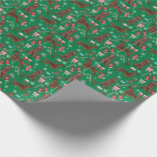 Papier Cadeau Fête de Noël de Setter Dog