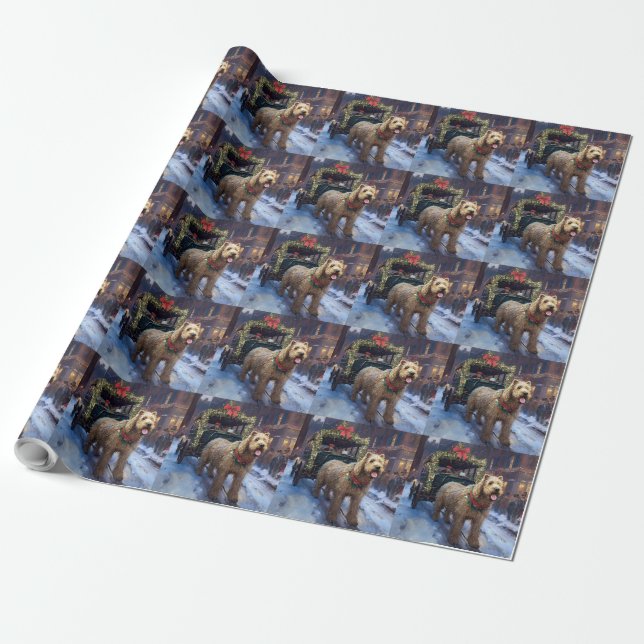 Papier Cadeau Fête de Noël de Wheaten Terrier (Déroulé)