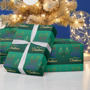 Papier Cadeau Fête de Noël des bouledogues français