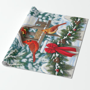 Papier Cadeau Fête de Noël des cardinaux