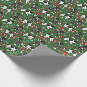Papier Cadeau Fête de Noël des chiens de Terre-Neuve