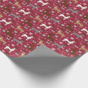 Papier Cadeau Fête de Noël des chiens Pitbull de Reindeer