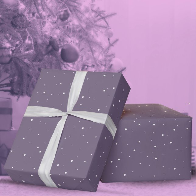 Papier Cadeau Fête de Noël d'hiver de la neige violette (Créateur téléchargé)