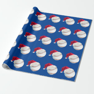 Papier Cadeau Fête de Noël du Baseball Funny Père Noël