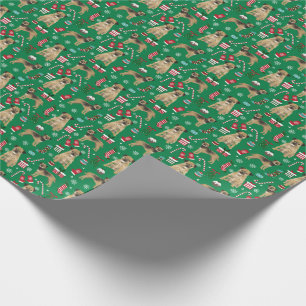 Papier Cadeau Fête de Noël du chien de Terrier