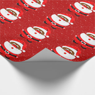 Papier Cadeau Fête de Noël du Père Noël afro-américain