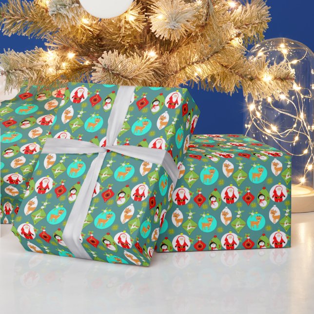 Papier Cadeau Fête de Noël mignon Baubles Motifs (Vacances)