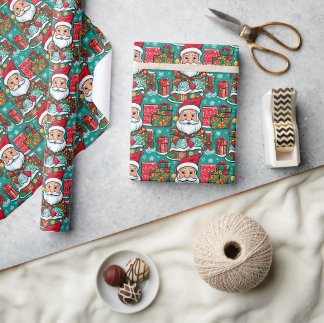 Papier Cadeau Fête de Noël Motif sans faille