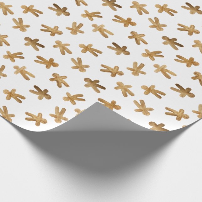 Papier Cadeau Fête de pain d'épices aquarelle (Coin)