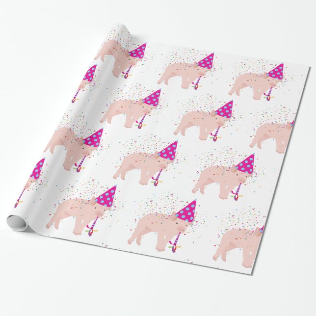 Papier Cadeau Fête de porc - Animaux ayant une fête (Déroulé)
