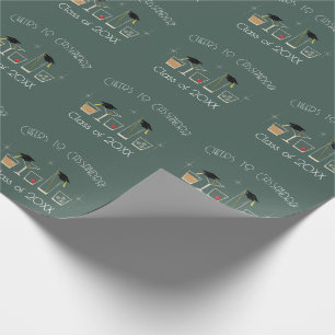 Papier Cadeau Fête de remise des diplômes avec casquette et cock