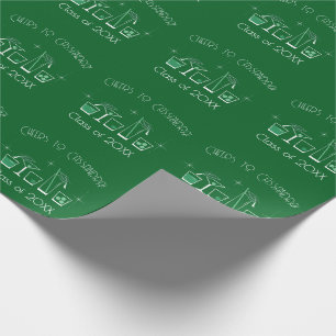 Papier Cadeau Fête de remise des diplômes Casquette et Cocktail 
