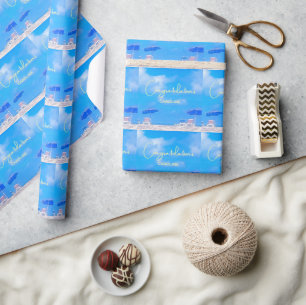 Papier Cadeau Fête de retraite d'été à la plage