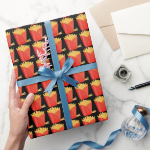 Papier Cadeau Fête d'emballage à thème français fry papier