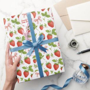 Papier Cadeau Fête des Anniversaires de enfants de fraises -