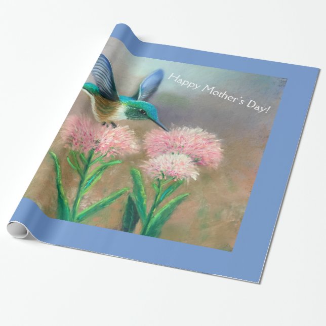 Papier Cadeau Fête des mères Enveloppe cadeau de colibri (Déroulé)