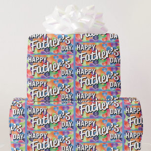 Papier Cadeau Fête des pères Coeur coloré Jeu amusant Cadeau