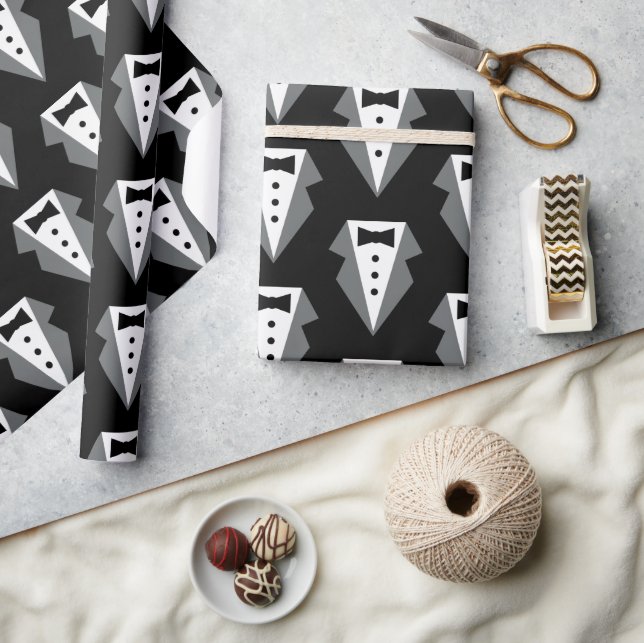Papier Cadeau Fête des pères de Cravate noire Tuxedo (Artisanat)