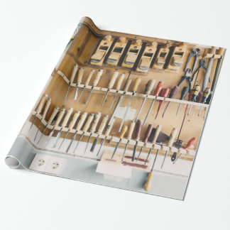 Papier Cadeau Fête des pères de papa d'enthousiaste des outils