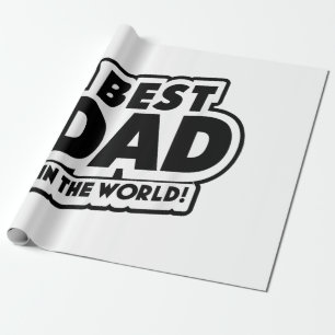 Papier Cadeau Fête des Pères Meilleur Papa du Monde