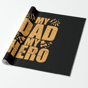 Papier Cadeau Fête des pères Mon père Mon héros