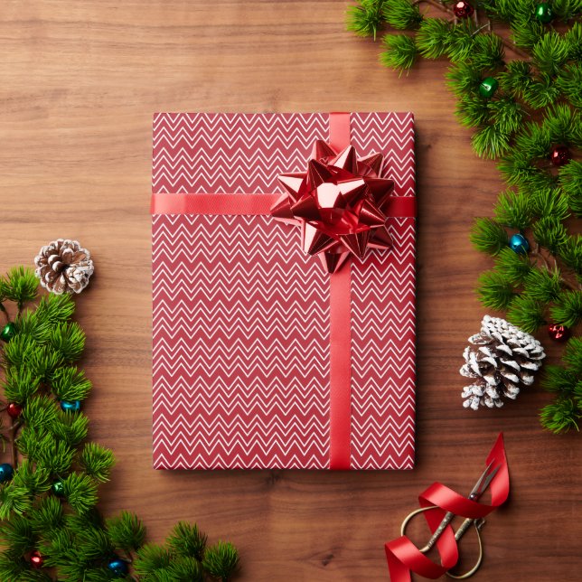 Papier Cadeau Fête d'hiver rouge blanc (Cadeau de vacances)