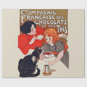 Papier Cadeau Fête du Chocolat Steinlen Art Français