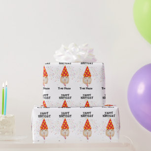 Papier Cadeau Fête du hamster - Animaux à l'anniversaire Nom de 