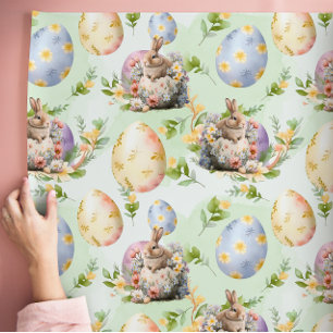 Papier Cadeau Fête du lapin de Pâques de printemps