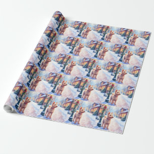 Papier Cadeau Fête du Terrier Cairn avec Lampadaire Villageois N