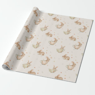 Papier Cadeau fête du thé à petits lapins
