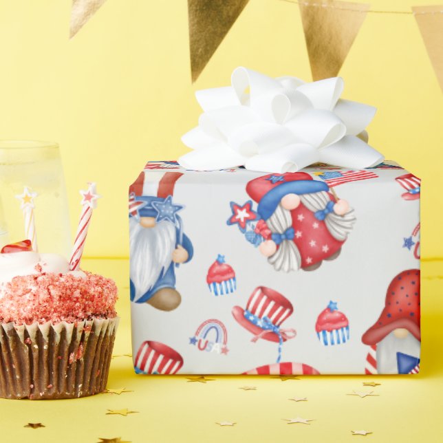 Papier Cadeau Fête du Travail Gnome Fête de l'Amérique (Fête d'anniversaire)