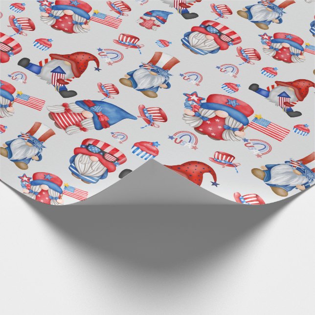 Papier Cadeau Fête du Travail Gnome Fête de l'Amérique (Coin)