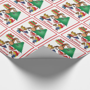 Papier Cadeau Fête Enfants Cowboy Et Cheval