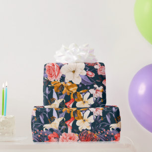 Papier Cadeau Fête Florale Bohème Sophistiquée