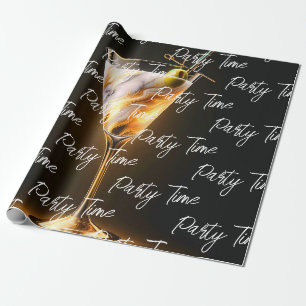 Papier Cadeau Fête Heure Neon tendance Personnalisé