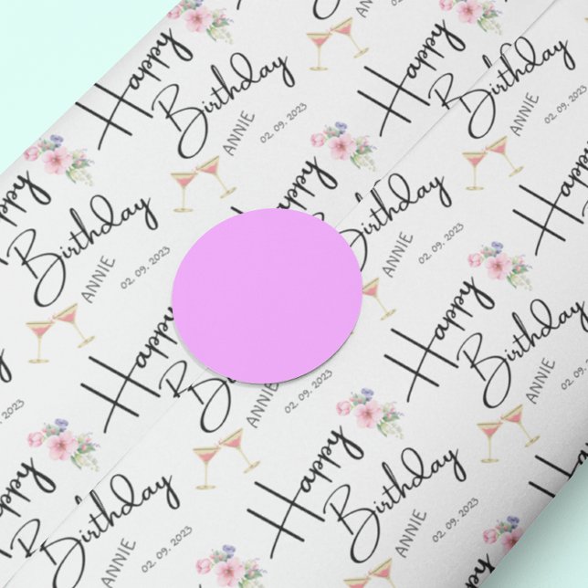 Papier Cadeau Fête heureuse moderne personnalisée (Créateur téléchargé)
