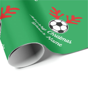 Papier Cadeau Fêtes de Noël au football des bois de cerfs