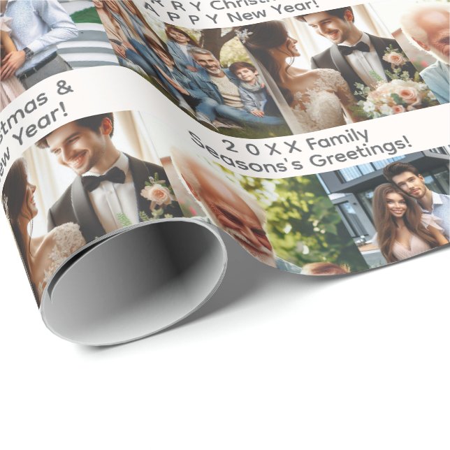 Papier Cadeau Fêtes ou Occasions personnalisables Souhait et 4 P (Coin rond)