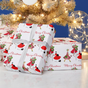 Papier Cadeau Fêtes Vintages de Noël 1950