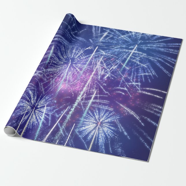 Papier Cadeau feu bleu et violet (Déroulé)