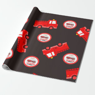 Papier Cadeau Feu camion Anniversaire