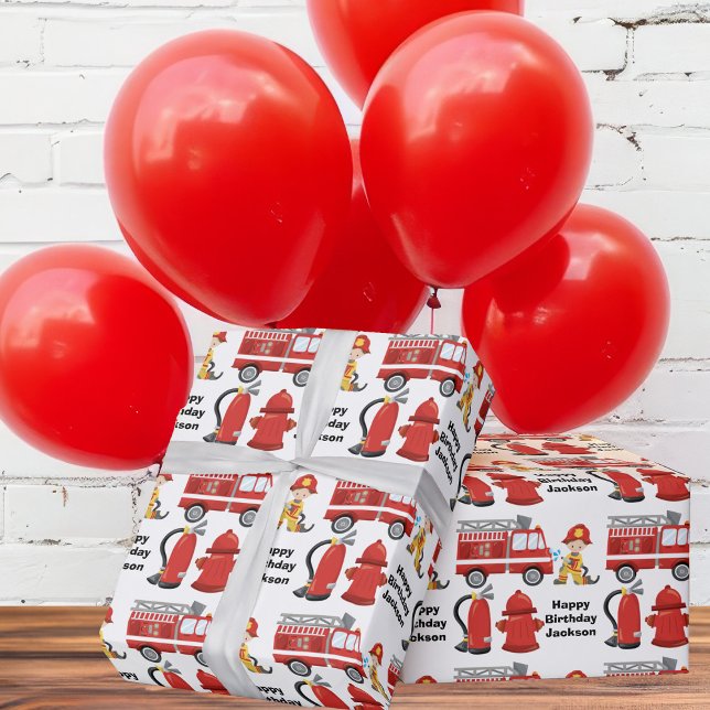 Papier Cadeau Feu d'Anniversaire de enfant de lutte contre l'inc (Créateur téléchargé)