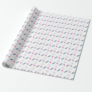 Papier Cadeau Feu d'artifice Patriotique Rocket Sparkler Rouge B