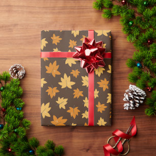 Papier Cadeau Feuillage d'Automne Riche